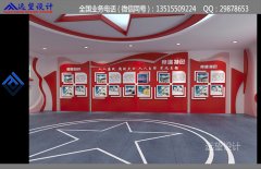 小型党建室墙面平面布置及效果图6张