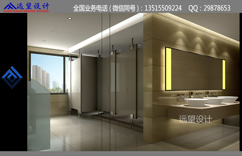 工装卫生间装修 公共卫生间效果图 图15