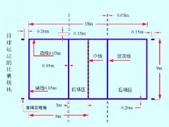 排球场标准尺寸图_标准排球比赛场地尺寸图