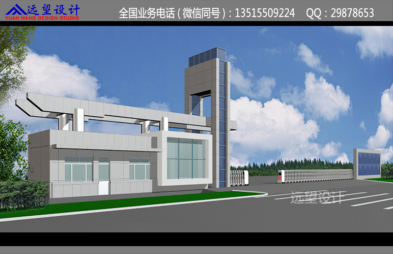 工厂大门效果图 工厂门卫室效果图8