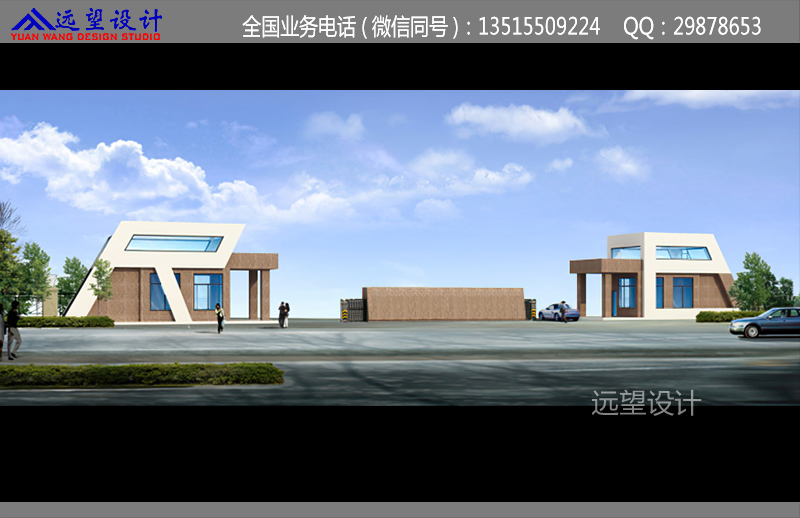 工厂大门效果图 工厂门卫室效果图11