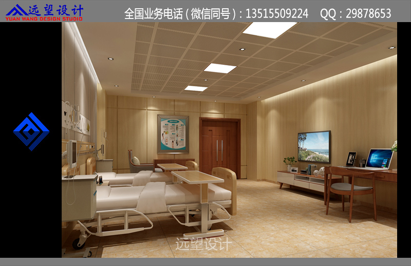 医院双人病房效果图